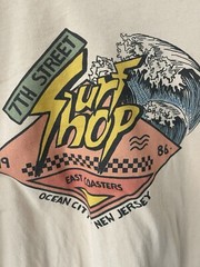 Ocean City NJ 7th St Surf Shop T Shirt Coral Long Sleeve Unisex Cotton Coastal