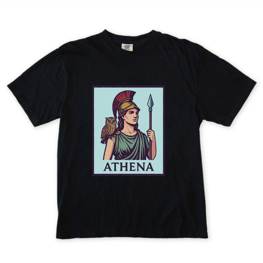 Athena Greek Goddess T-Shirt | Mythology Owl Spear Graphic Unisex Tee Shirt