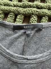 Gucci Gray Solid Crew Neck Pocket T-Shirt Men’s Size S