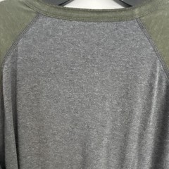 G.H. Bass & Co. Men’s Henley Button Knit Cotton Poly T-Shirt Gray Green XLComfy