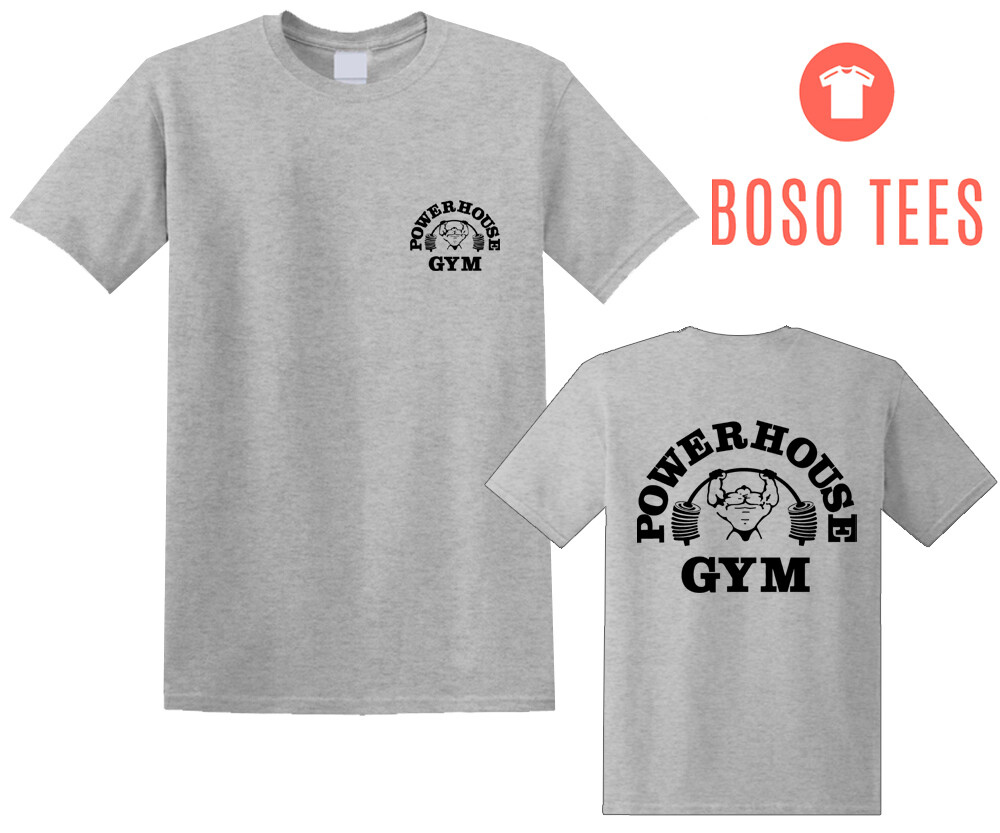 Powerhouse Gym Red Men Grey T-Shirt Size S-5XL