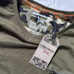 Triple Five Soul Shirt Mens XL Tee Camouflage Army Fatigue Grunge Zipper NWT