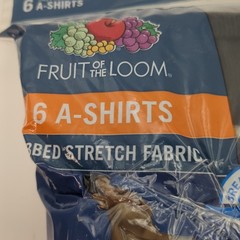 Fruit of the Loom Men’s Tag-Free A-Shirts (SIZE M). (5 New In Pkg)