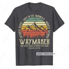 Waymaker Promise Keeper Miracle Christian T-Shirt Bible Prayer Faith Mountain