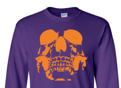 Skull Halloween Long Sleeve Graphic Tee Unisex Apparel Custom Holiday Design