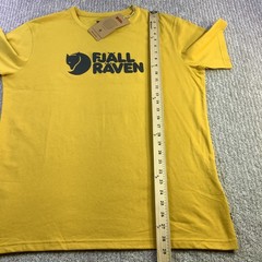 Fjallraven Mens Logo T-shirt Ochre Yellow Organic Cotton Blend Size XL NWT