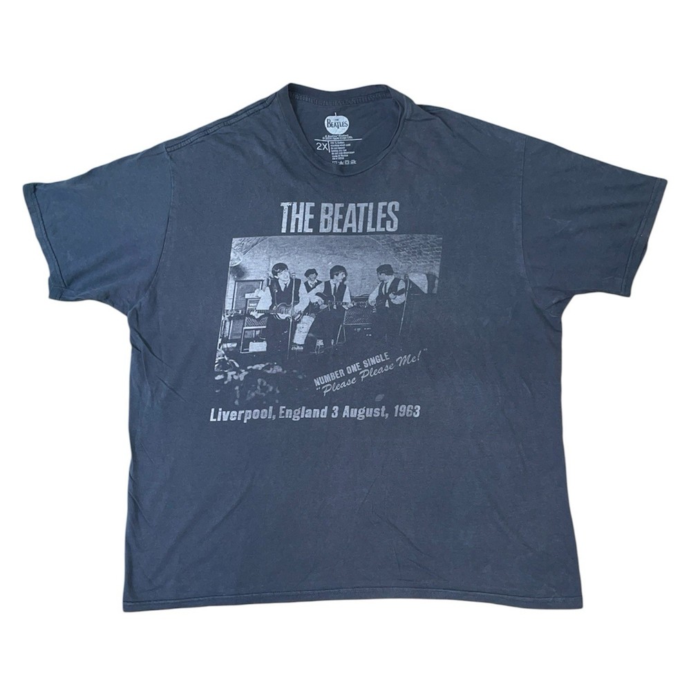 The Beatles 2XL 2014 Gray T-Shirt Liverpool England Graphic Please Please Me