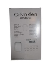 3 CALVIN KLEIN SLIM FIT BLACK WHITE CREWS S M L XL COTTON T-SHIRTS UNDERSHIRTS