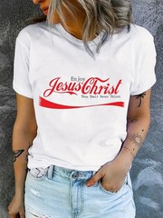 Inspirational Womens Enjoy Jesus Christ T-Shirt Casual Faith Graphic Tee (XS–…