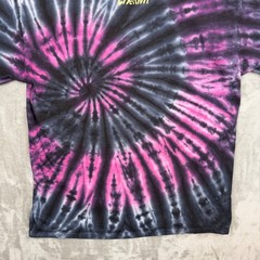 Pink Dolphin Mens XXL Tie Dye Graphic T-Shirt Black Purple Spiral Streetwear