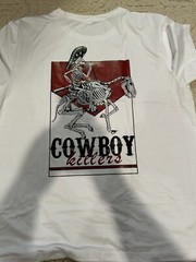 Cowboy Killer T Shirt Men 2XL Skull Graphic Western White Shirt