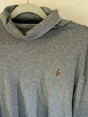 Polo Ralph Lauren Gray Cowl Neck Pullover Sweatshirt Men’s L Embroidered Jersey