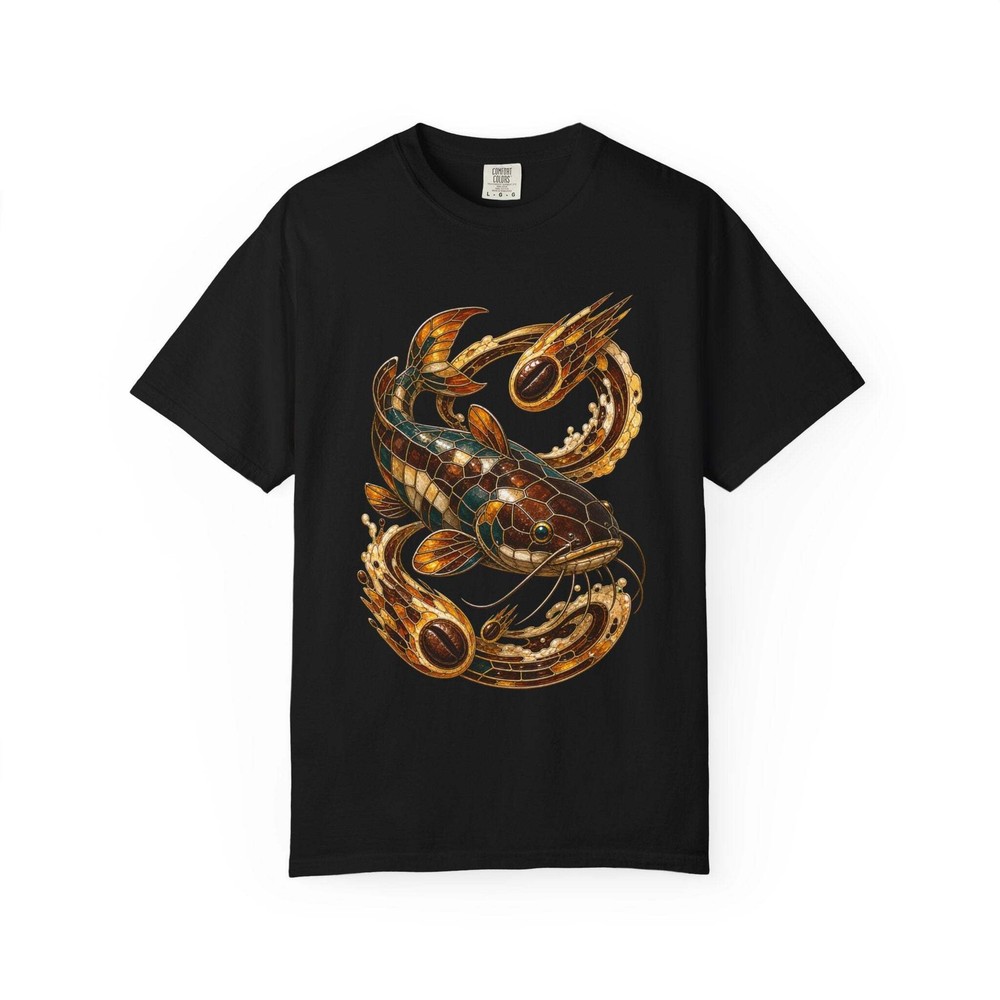 Stained Glass Espresso Meteor Catfish T-Shirt Graphic