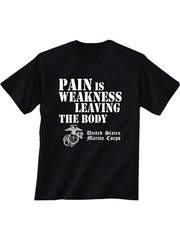 USMC Pain is Weakness Leaving the Body Short Sleeve T-Shirt – Adult Small to 6XL