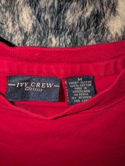 Vintage Ivy Crew Classics Men’s Red Cotton Knit Crew Neck Pocket Logo Tee M