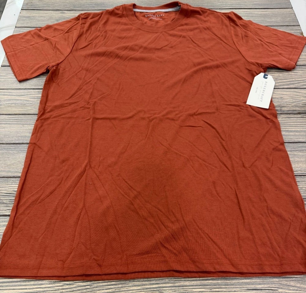 Boxercraft Mens Rust Orange T-Shirt Large 50/50 Cotton Polyester Blend