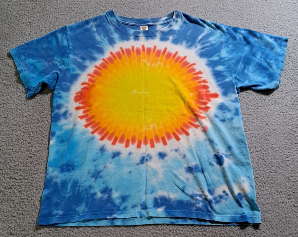 VTG Hand Dyed by Sundog Short Sleeve Multicolor Tie Dye Sun T-Shirt / Size Med