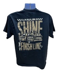 Moonshine Haulin Shine To The Finish Line Nascar Black T-Shirt