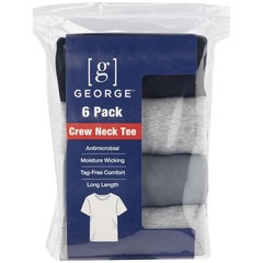 George Men’s Assorted Crew T-Shirts, 6-Pack
