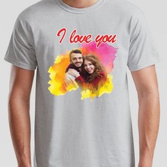Custom Photo Personalised I Love You Couple Unisex T-Shirt Valentines Gift