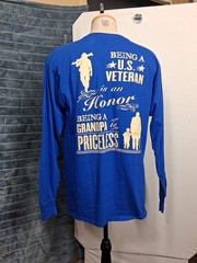 Veteran Shirt, Being a Veteran Is an Honor Being a Grandpa Is a Priceless size L