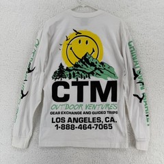 Chinatown Market Shirt Mens Small White Outdoor Ventures CTM Smiley Long Sleeve