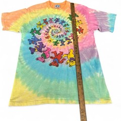 Grateful Dead 90’s Vintage T Shirt, Dancing Bears, Spiral Liquid Blue Sz M