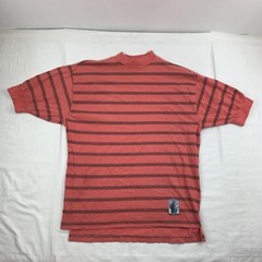 Vintage Dockers T Shirt Adult Medium Pink Striped Sailing Boating 90s Logo Patch