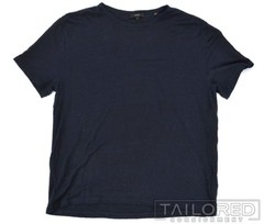 VINCE Solid Blue 100% LINEN Mens Luxury Mens T-Shirt – XL