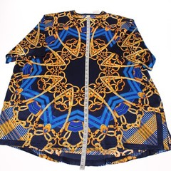 Fabio Caviglia NWOT Short Sleeve T-Shirt Size ~4XL in Blue/Multi Silk Blend