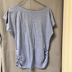 SJS womens t-shirt top in blue with silver foil arrow graphics Size Large BR2089
