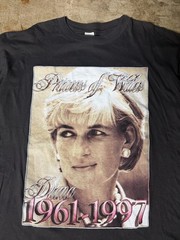 Vintage Princess Diana Memorial Shirt Rap Tee Mens XXL Black Single Stitch 90s