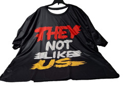 Black Graphic They Not Like Us Shirt and Shorts Set Mens 5XL Big and Tall