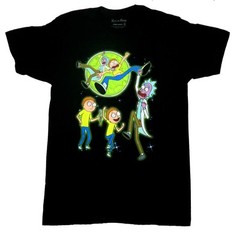 Rick and Morty New Adult T-Shirt – Falling From Portal Morty Multi Mortys
