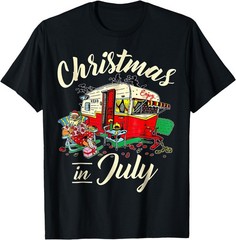 Christmas in July Hippie RV Camping Camping Lover T-Shirt