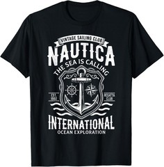Nautica International Vintage Sailing Club Anchor Emblem T-Shirt