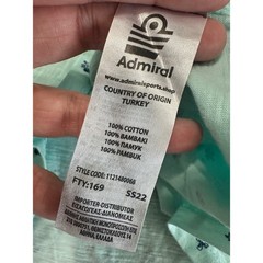 Admiral Men’s Aqua Pineapple Palm Tree Print Crew Neck T-Shirt Size Medium