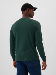 NWT GAP Everyday Soft Long-Sleeve Tee Shirt T-Shirt 100% cotton Green Men M