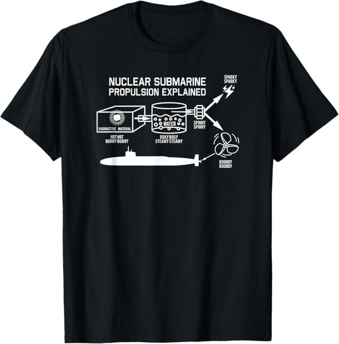 Nuclear Submarine Propulsion Funny Diagram T-Shirt