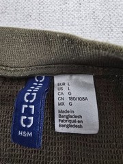 Divided by H&M Shirt Mens L Army Green Textured Crew Neck Short Sleeve Pullover