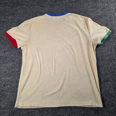 ASOS Design Mens Towelling Ringer T-Shirt Cream Color Block Retro Terry Cloth M