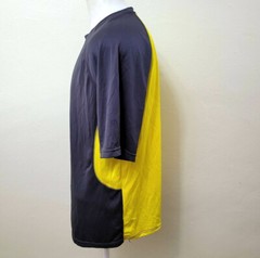 Reebok Men’s Size L Solid Gray & Yellow Workout Running Crew-Neck T-Shirt