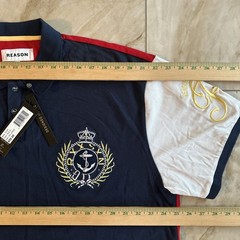 Men’s Reason Brand T-Shirt Polo Size XXL Navy Multi Color Cotton New MSRP:$50/-