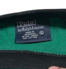 Vintage 90s Polo Ralph Lauren Crest Logo T Shirt Green Men’s XL Contrast Collar