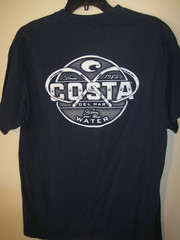 Lovely Costa “Born on the WATER” Short Sleeve Cotton T-Shirt Size Large