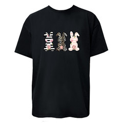 Easter Bunny Flower Tee Unisex Colorful T-Shirt Women, Men Graphic Easter Tee