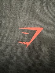 Gymshark Men’s Grunge Seamless T-Shirt Black Red Spell Out Logo Gym Tee Size L