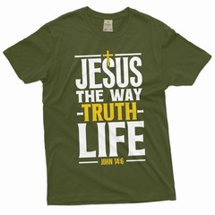 mens Jesus christ shirt Christian Jesus way truth life tee shirt christian gifts
