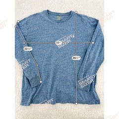 Mens Long Sleeve T-Shirt M Blue Heathered Embroidered Pony Polo Ralph Lauren