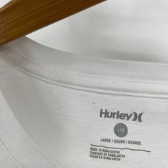 Hurley California T-Shirt Men’s Size L White Double Sided Logo Short Sleeve